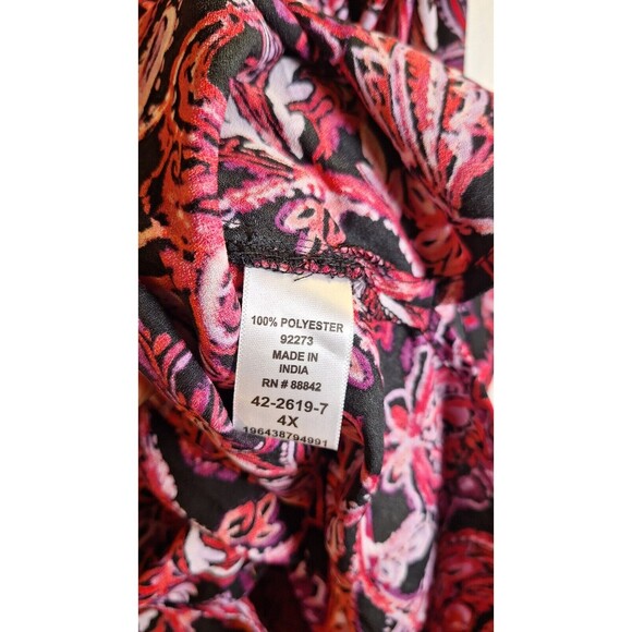 CATHERINE'S Button Up Tunic Shirt Women's Plus Sz 4x Floral Peasant Casual Boho - Picture 9 of 10